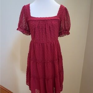 Trixxi Textured Red Mini Dress